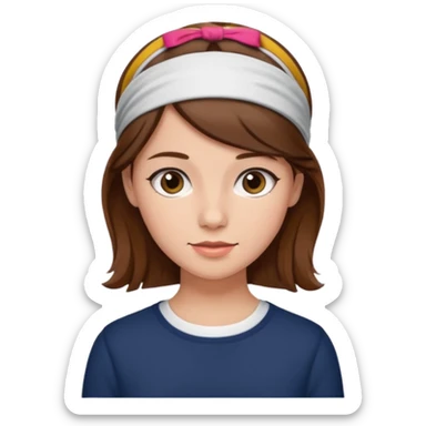 Preppy girl with brown hair sticker