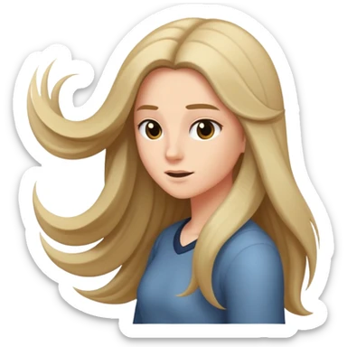 a flipping hair emoji to the back with a sassy look sticker