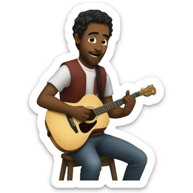 man playin guitar on a Thorne sticker