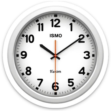 wall clock showing 10 am sticker