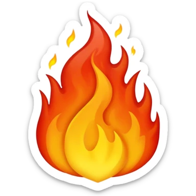Black fire emoji sticker