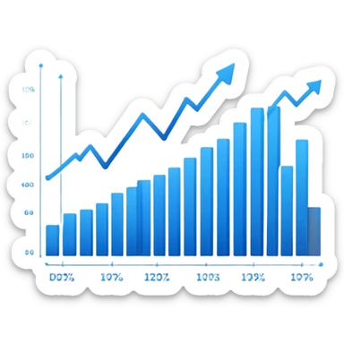 data chart with rising trend line sticker