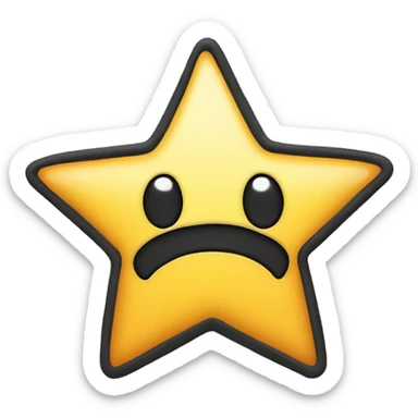 a star with a black outline, half filled in sticker