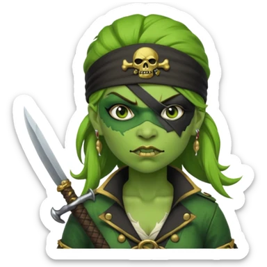 ork pirate woman sticker
