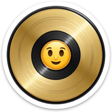 FAÇA UM DISCO DE VINIL QUE O CENTRO SEJA DE DOURADO sticker