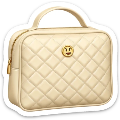Cream aesthetic cosmetic bag sticker