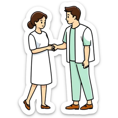 Wife poking husband  sticker