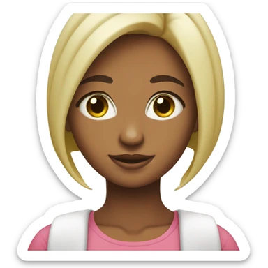 Chica joven, tez blanca mitad del cabello rosa mitad verde sticker