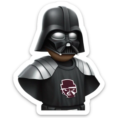 Darth Vader with a Texas a&m jersey sticker