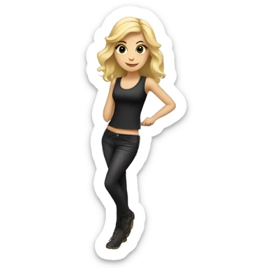 Audio technician blonde girl with a dj desk sticker