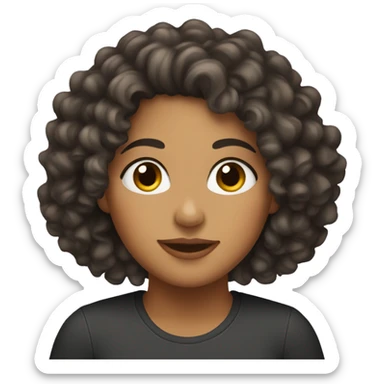 Latina with curly hair sticker