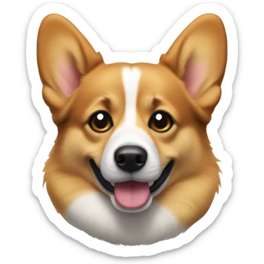Only the face of a Welsh Corgi with very thick and dark eyebrows sticker