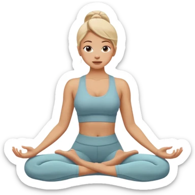 woman burping during yoga practice sticker