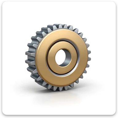 High-quality 3D emoji of a metallic silver gear, Apple iOS emoji style, realistic shading, soft shadows, glossy and rounded, centered on white background, 4K resolution sticker