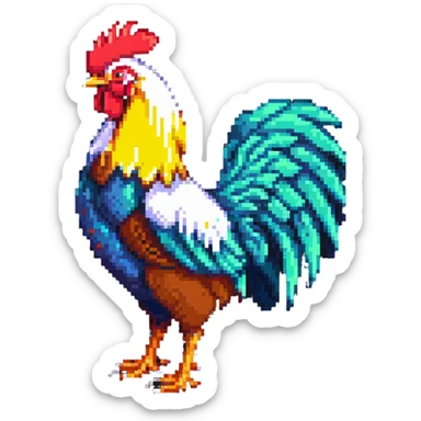Heihei chicken from Moana, colorful rooster sticker