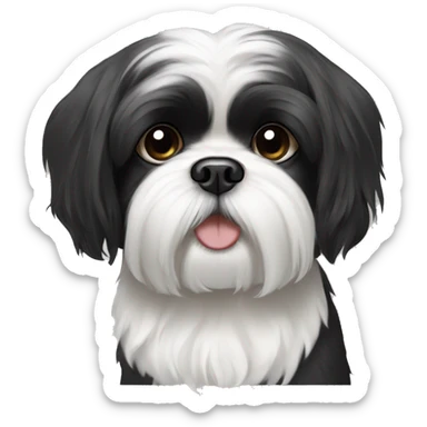 Black and white shih tzu dog sticker