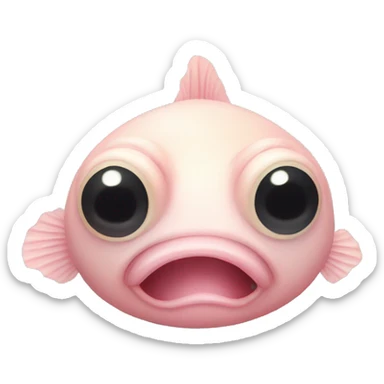 blob fish with droopy nose sticker