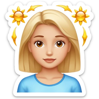 girl with shining face sticker