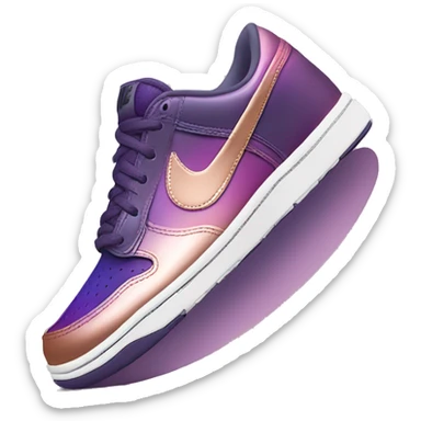 photorealistic pair of metallic dark purple to rose gold ombre Nike Sneakers sticker