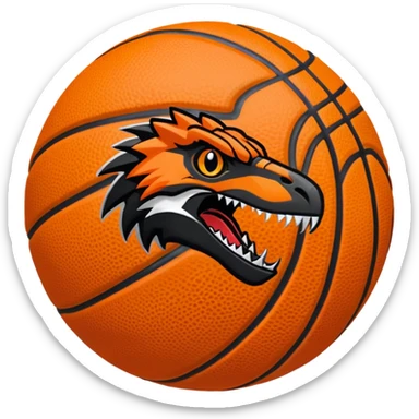Toronto Raptors basketball emoji, raptor claw, basketball, bold colors sticker