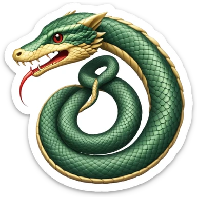ouroboros serpent eating its own tail in a circle sticker