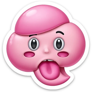 chewed bubble gum sticker