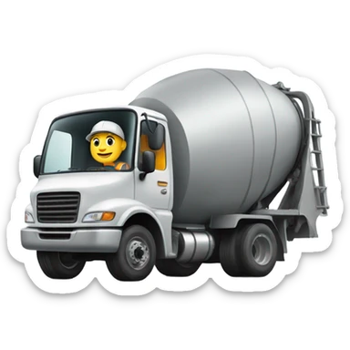 Male driving cement truck  sticker