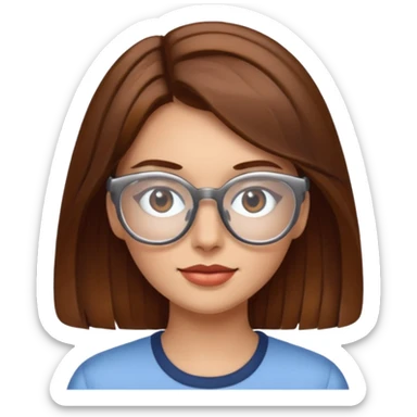 femme brune lunettes transparentes sticker