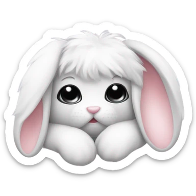 Bunny wearing a sleep eye mask sticker