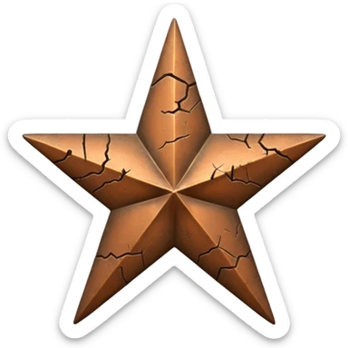 Concept: A single, bronze-colored military star (like a Bronze Star or a general's star) that is slightly faded or has a "crack" graphic running through it.

Color: Faded bronze or dark gold. sticker
