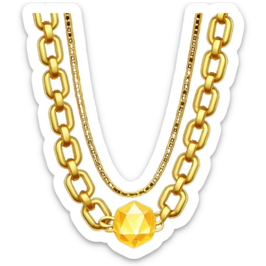 fantasy magic heavenly golden chains low poly sticker