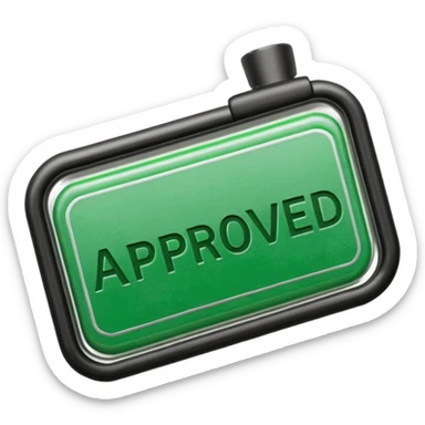 approval ink stamp in green, It needs to say the words "Approved"  sticker
