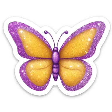 Glitter butterfly sticker