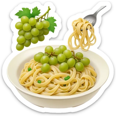crunchy grapes eating pasta sticker