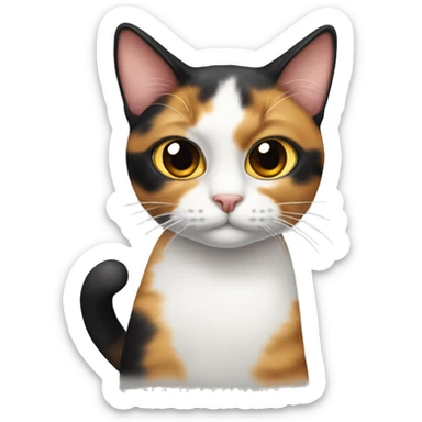 Calico cat with one eye sticker