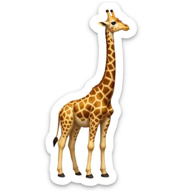 A giraffe standing in front of eiffel tower sticker