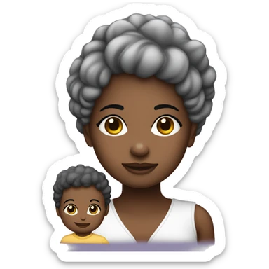 Mãe negra com bebê branco no colo sticker