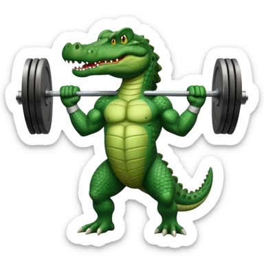 weightlifting crocodile sticker