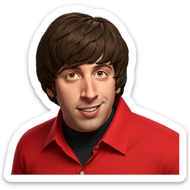 happy boy in red shirt sticker