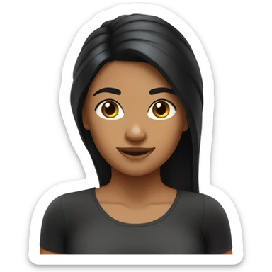 Tan skin long black hair girl pilates  sticker