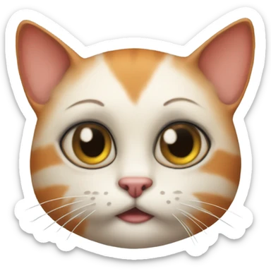 klitten with fake eyelashes sticker