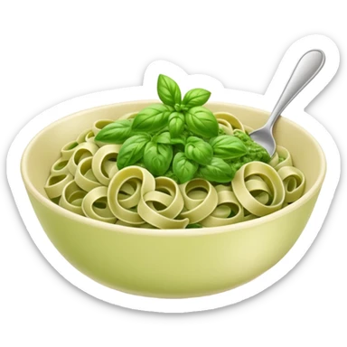 green pesto pasta in a bowl sticker