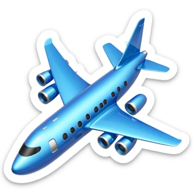 Glitter blue avião sticker