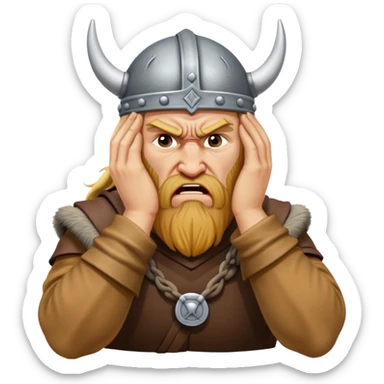 danish viking facepalm realistic sticker