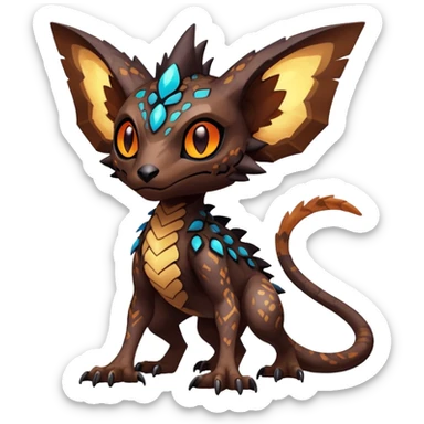 Dark edgy exotic anthropomorphic painted Fakémon-Pokémon-Trico-Vernid-creature sticker