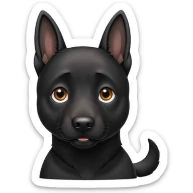 a cute black belgian malinois sticker