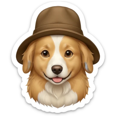 Dog wearing a hat sticker