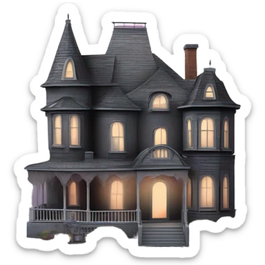 Barbie’s and Darth’s very dusty and old disturbing disgusting ghostly haunted horror dream house mansion with 7 gables and a wrap around porch  sticker