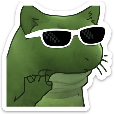 Cat with sunglasses with soeechbubble hi sticker