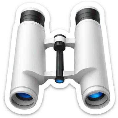 white binoculars with blue lenses sticker